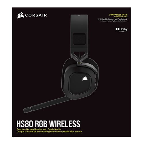 Corsair HS80 RGB WIRELESS Premium Gaming Headset with Spatial