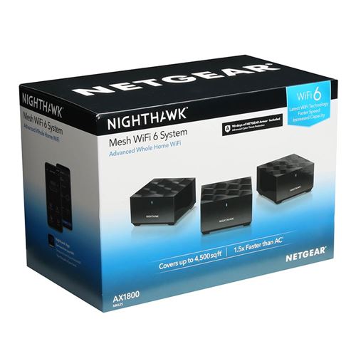 NETGEAR Nighthawk WiFi 6 Ethernet Wireless Router and Two Satellite Mesh  System - Micro Center