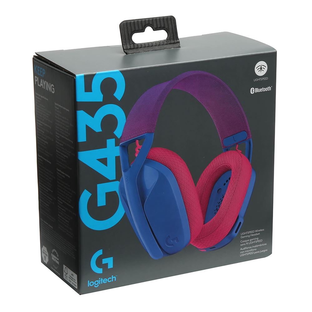 Logitech G G435 LIGHTSPEED Wireless Gaming Headset Blue and Raspberry