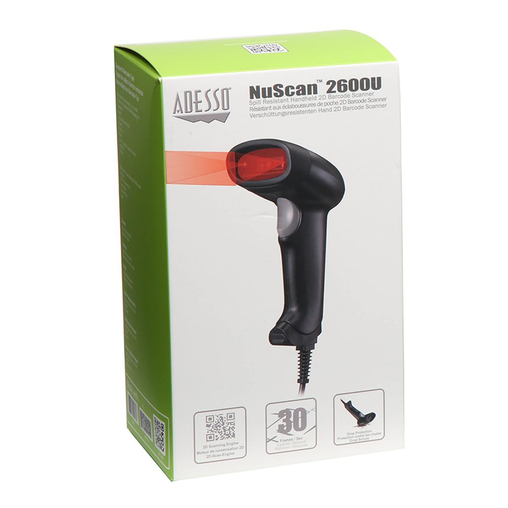 Adesso NuScan 2600U 2D Handheld Barcode Scanner Micro Center