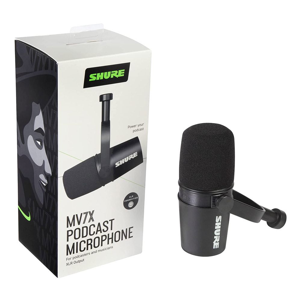 Shure Mv7x Xlr Dynamic Microphone Black Cardioid Polar Pattern 50 Hz 16 Khz Frequency 