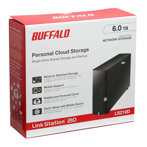 BUFFALO LinkStation 210 6TB 1-Bay NAS Network Attached Storage 