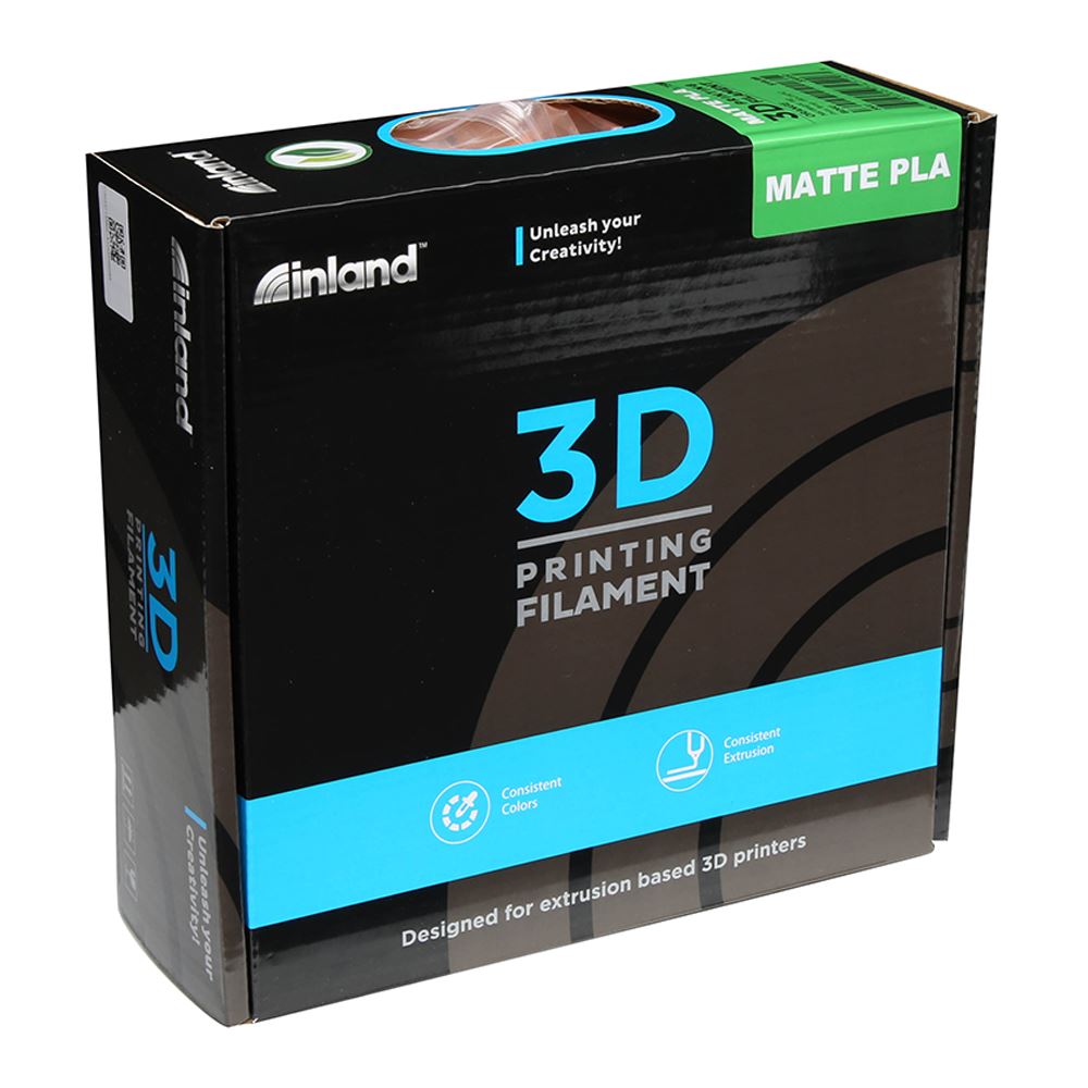 Inland 1.75mm PLA Matte 3D Printer Filament 1.0 Kg (2.2 Lbs.) Cardboard ...