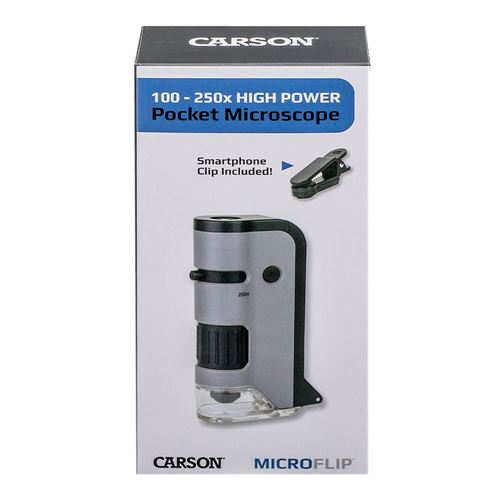 Carson Optical MicroFlip Lighted Pocket Microscope - Micro Center