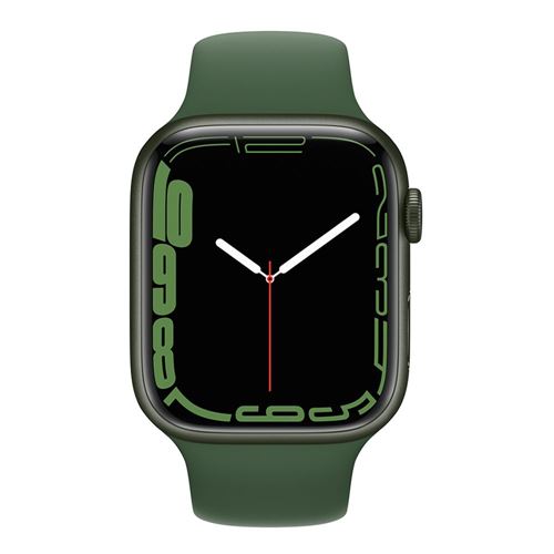 Apple Watch Series 7 GPS, 45mm Green Aluminum Case with Clover ...