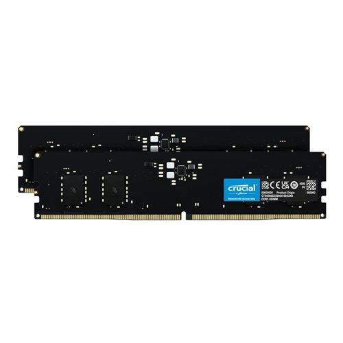 Crucial 16GB (2 x 8GB) DDR5-4800 PC5-38400 CL40 Dual Channel Desktop Memory  Kit CT2K8G48C40U5 - Black - Micro Center
