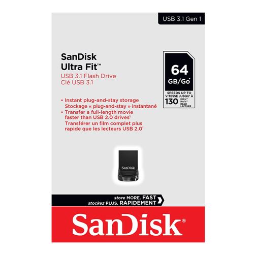 SanDisk Fit SuperSpeed USB 3.1 (Gen 1) Flash Black - Micro Center