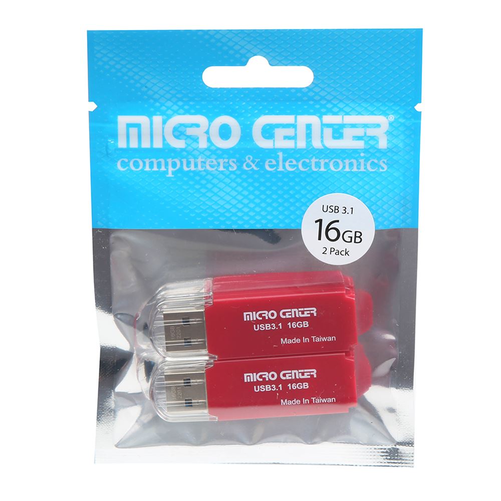 Micro Center 16GB SuperSpeed USB 3.1 (Gen 1) Flash Drive 2 Pack