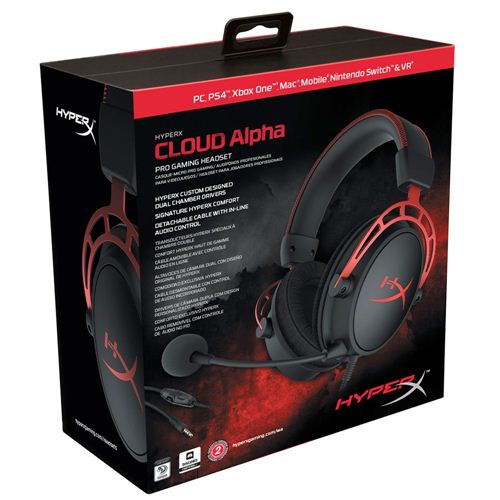HyperX Cloud Alpha - Gaming Headset, Dual Chamber Drivers – Red & QuadCast  - USB Condenser Gaming Microphone, for PC, PS4 and Mac, Anti-Vibration