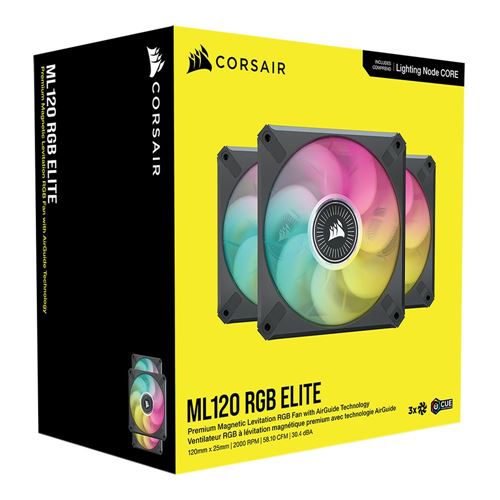 CORSAIR iCUE ML120 RGB ELITE Premium 120mm PWM Magnetic Levitation