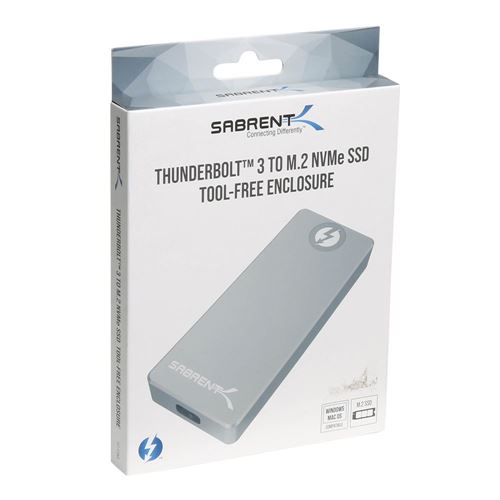 SABRENT Thunderbolt 3 Certified M.2 NVMe SSD Tool Free Solid Aluminum  Enclosure (EC-T3NS)
