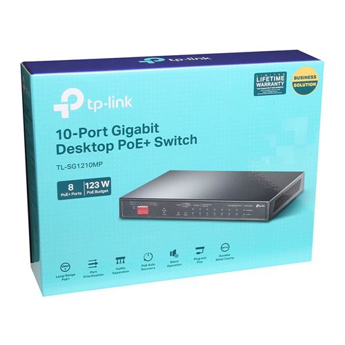 TP-Link 8 Port Fast Ethernet 10/100Mbps PoE Switch, 4 PoE Ports @66W, Desktop, Plug & Play, Sturdy Metal w/Shielded Ports, Fanless, Plug and  Play