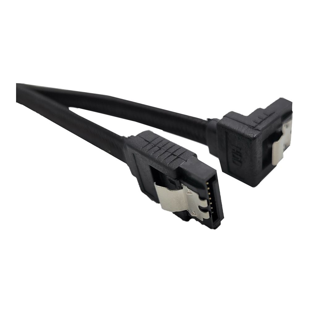 Micro Connectors 20in SATA III Straight to Right Angle Sleeved Cable ...