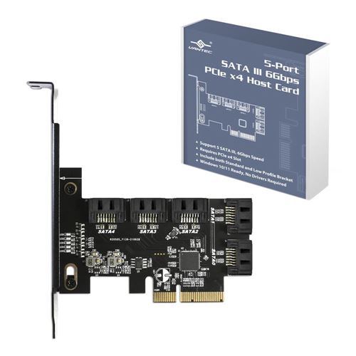Vantec 5-Port SATA III 6Gbps PCIe x4 Host Card (UGT-ST655) - Micro