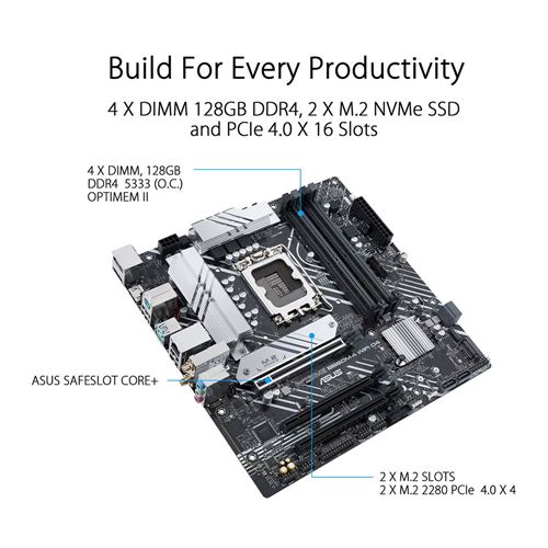 ASUS B660M-A Prime WiFi D4 Intel LGA 1700 microATX Motherboard