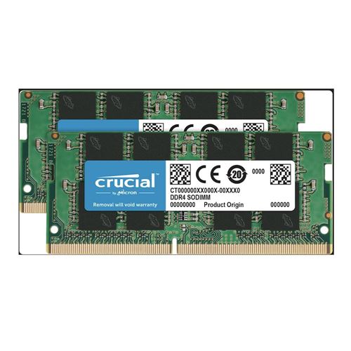 Crucial 64GB 2 x 32GB DDR4-3200 PC4-25600 CL22 SO-DIMM Memory Kit