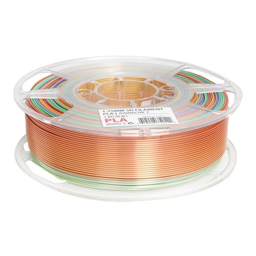 Inland Silk 1.75mm Rainbow PLA 3D Filament - 1Kg (2.2 lb.) - Micro