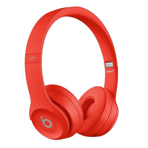 Apple Beats by Dr. Dre Beats Solo3 Bluetooth Headphones - Red; Up to 40 Hours of Listening Time; Built-in Microphone - Micro Center