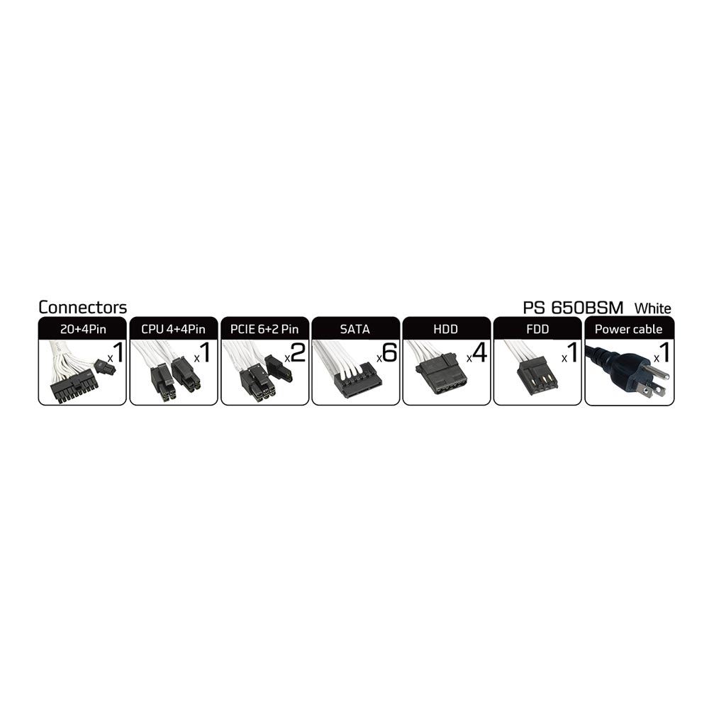 PowerSpec 650 Watt 80 Plus Bronze ATX Semi-Modular Power Supply - Micro ...