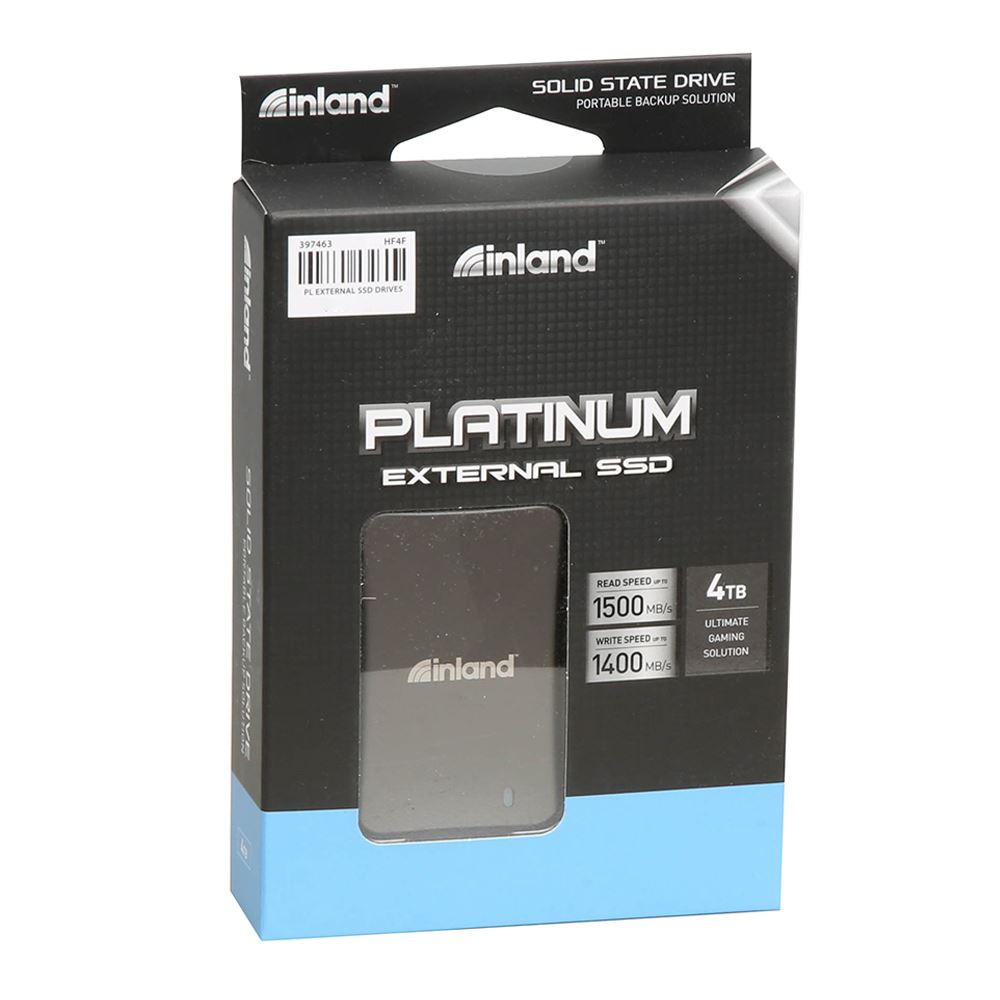 Inland Platinum 4TB SSD 3D NAND USB 3.2 Gen 2X2 Type C External Solid ...
