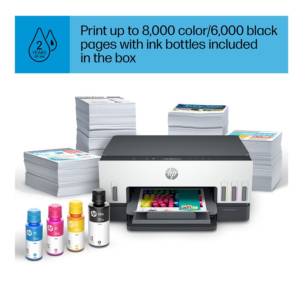 HP Smart Tank 6001 Wireless All-in-One Ink Tank Printer; with up to 2 ...