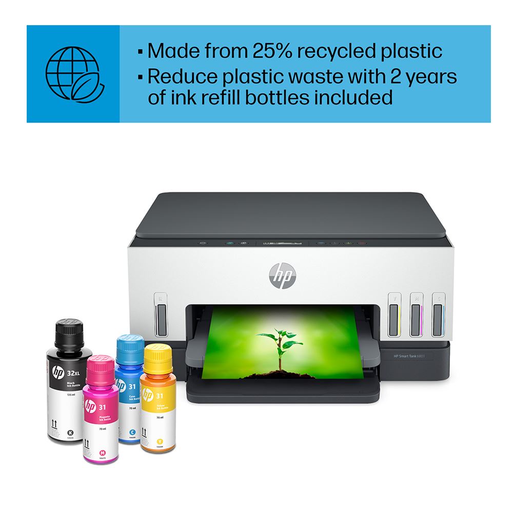 Hp Smart Tank 6001 Wireless All In One Ink Tank Printer With Up To 2 Years Of Ink Included 