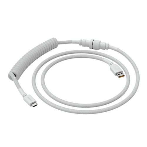 White Coil Split Keyboard Cable