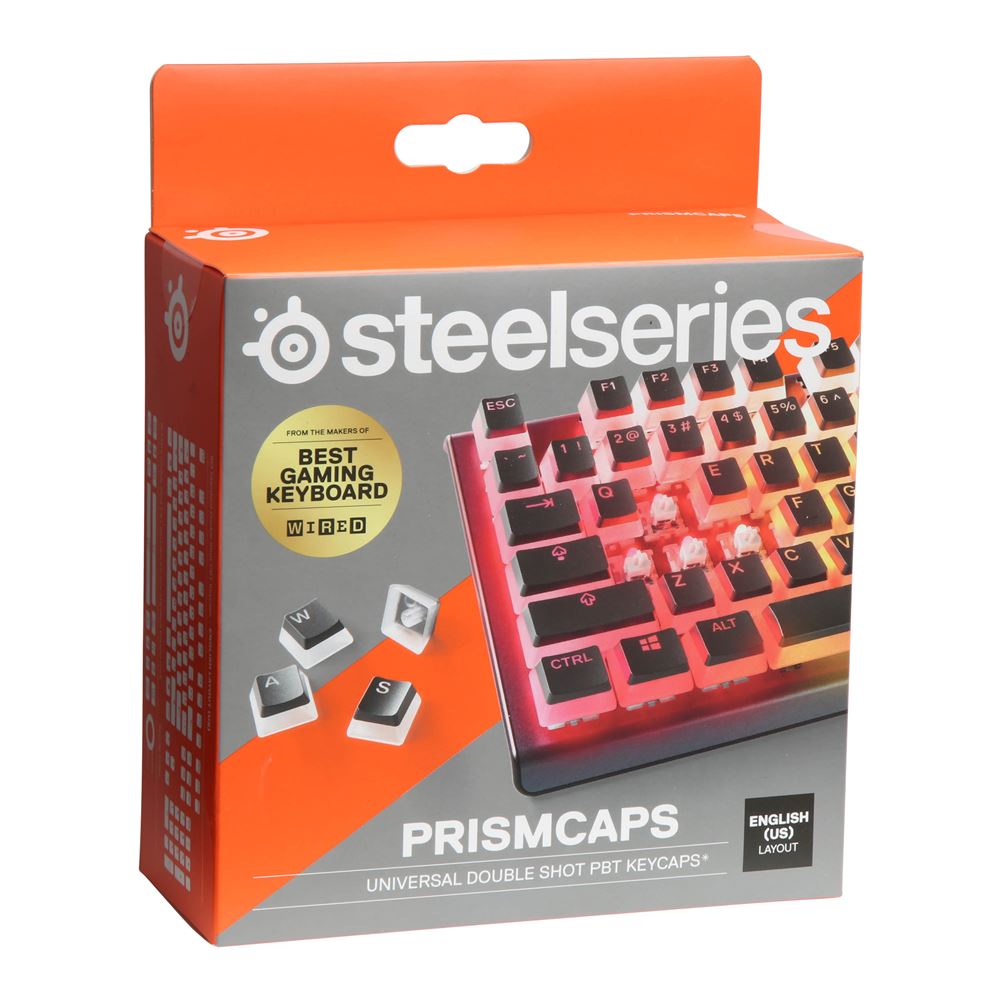 SteelSeries PRISMCAPS Black Keycaps Standard Doubleshot PBT Keycap Set ...