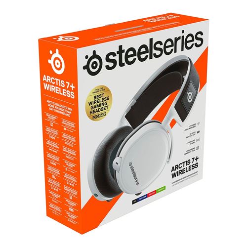 SteelSeries Arctis 7 - Lossless Wireless Gaming Headset with DTS Headphone:  X v2.0 Surround - For PC and PlayStation 4 - White