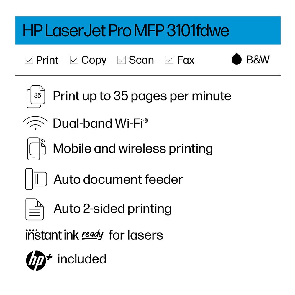 Hp Laserjet Pro Mfp 3101fdwe Wireless Printer With Hp And Fax Micro Center 1406
