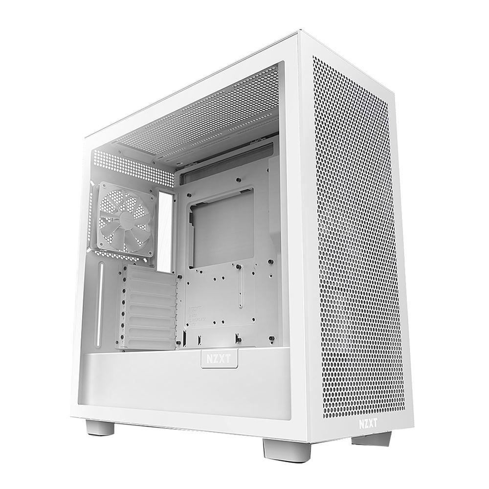 NZXT H7 Flow Tempered Glass Mid-Tower ATX Computer Case - White - Micro ...