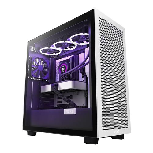NZXT H7 Flow Tempered Glass Mid-Tower ATX Computer Case - White