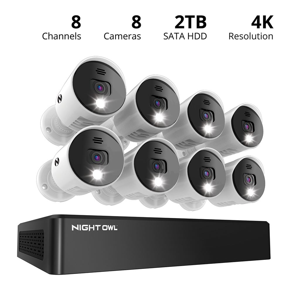 Night Owl BTD8 Series Ultra HD DVR Security Kit; 8Channel; 8 Cameras
