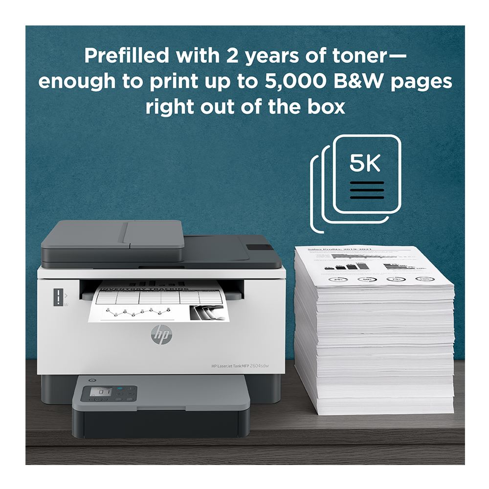 HP LaserJet Tank MFP 2604sdw; Wireless black and white printer