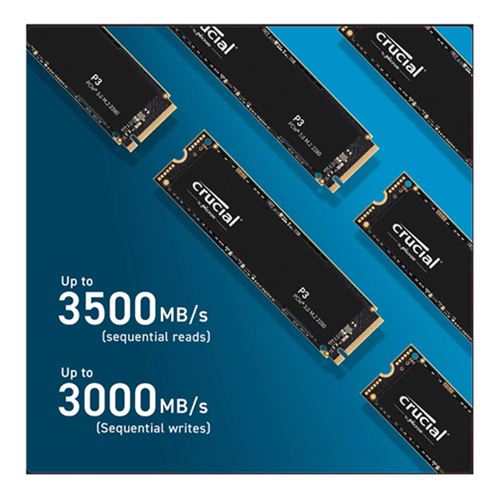 Crucial P3 500GB PCIe 3.0 3D NAND NVMe M.2 SSD, up to 3500MB/s