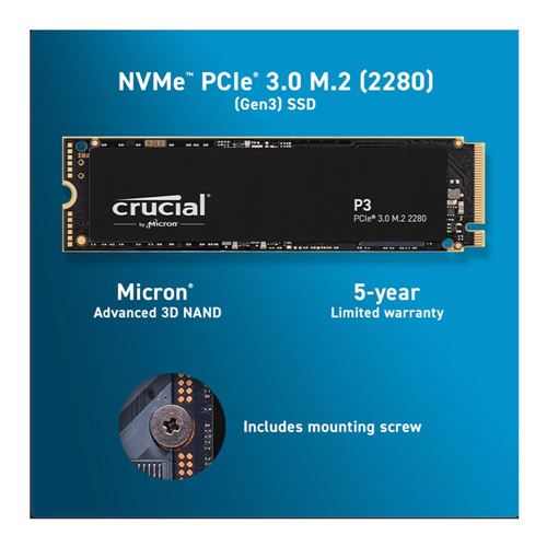 SSD M.2 2280 Crucial 1 TB P2 PCIe NVMe - Reset Store