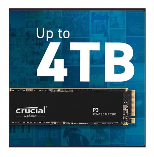 Crucial P3 2TB 3D NAND Flash PCIe Gen 3 x4 NVMe M.2 Internal SSD