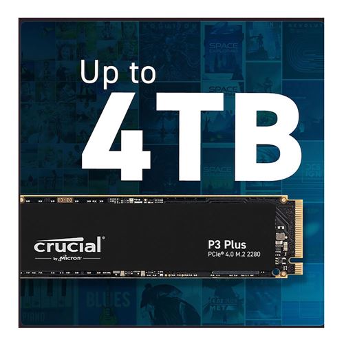 Crucial P3 Plus 500GB 1TB NVMe Internal Solid State Drive PCIe 4.0 3D 2TB  NAND M.2 2280 SSD up to 5000MB/s For Desktop Laptop