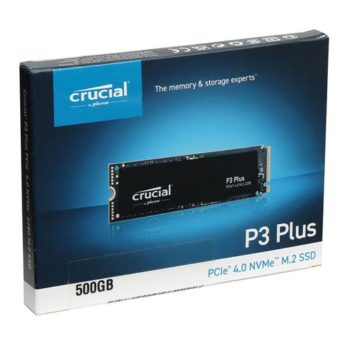 Crucial P3 Plus 500GB M.2 PCIe Gen4 NVMe Internal SSD - Up to 4700MB/s - CT500P3PSSD8