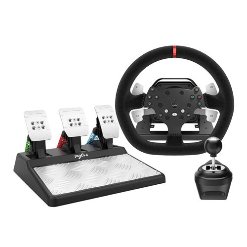 PXN PXN-V10 Racing 270/900° Steering Wheel with Force Feedback; Magnetic  Pedals, 6+1 Shifter, Dual Paddle Design; for - Micro Center