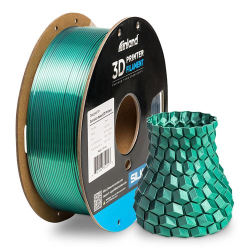 Inland 1.75mm PLA Dual Color Silk 3D Printer Filament 1kg (2.2 lbs)  Cardboard Spool - Gray-Green; Dimensional Accuracy +/- - Micro Center