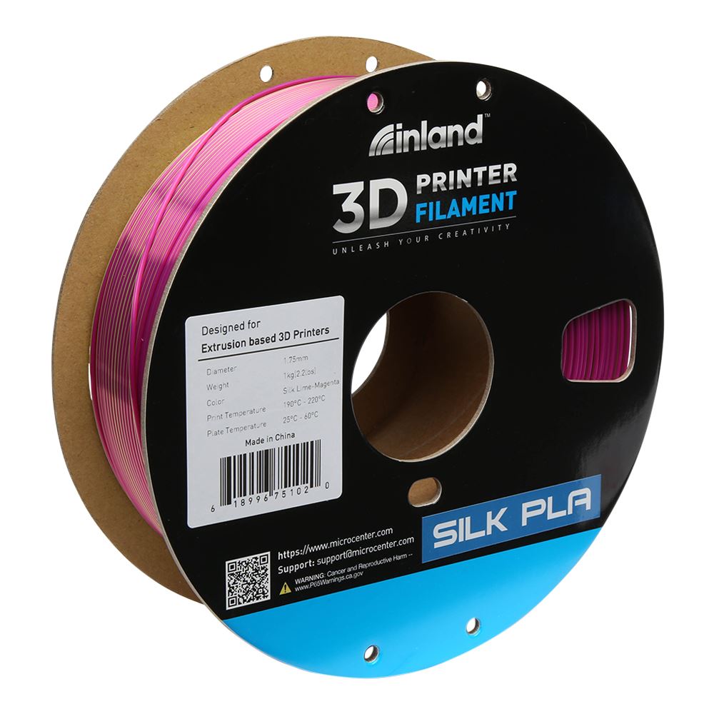 Inland 1.75mm PLA Dual Color Silk 3D Printer Filament 1kg (2.2 Lbs ...