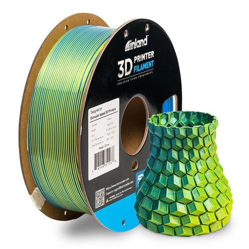 Inland Silk 1.75mm Rainbow PLA 3D Filament - 1Kg (2.2 lb.) - Micro Center
