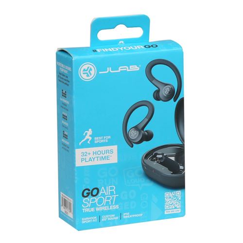 JLab Go Air Sport True Wireless Bluetooth Workout Earbuds - Black