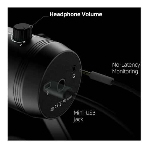FiFine USB Condenser Podcast Microphone for Recording Streaming on PC and  Mac, Computer Gaming Mic for PS4 Headphone Output - Micro Center