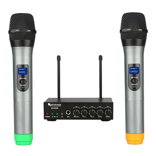 UHF Dual Wireless Microphone System Performance Vocal Mics with Carrying  Case