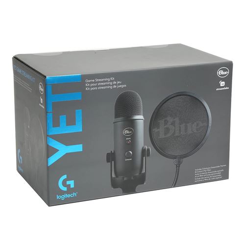 Logitech Microphone Blue Yeti Game Streaming Kit, Micro gaming USB