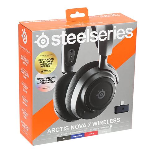 SteelSeries Arctis Nova 7P Wireless Multi-Platform Gaming & Mobile Headset  — Nova Acoustic System — 2.4GHz & Simultaneous Bluetooth — 38Hr Battery —