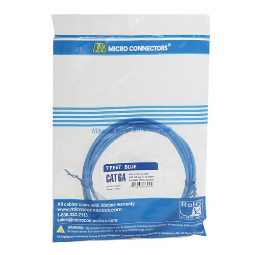 Micro Connectors 100-ft Cat 6A Blue Ethernet Cable in the Ethernet Cables  department at