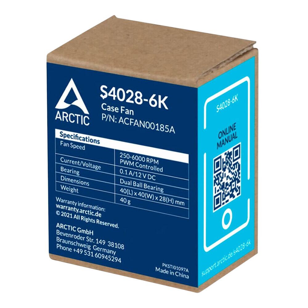thumbnail image 2 of Arctic S4028-6K 40mm Server Fan – 250-6000 RPM PWM, 4-Pin Connector, 12V, Dual Ball Bearing 2 of 5
